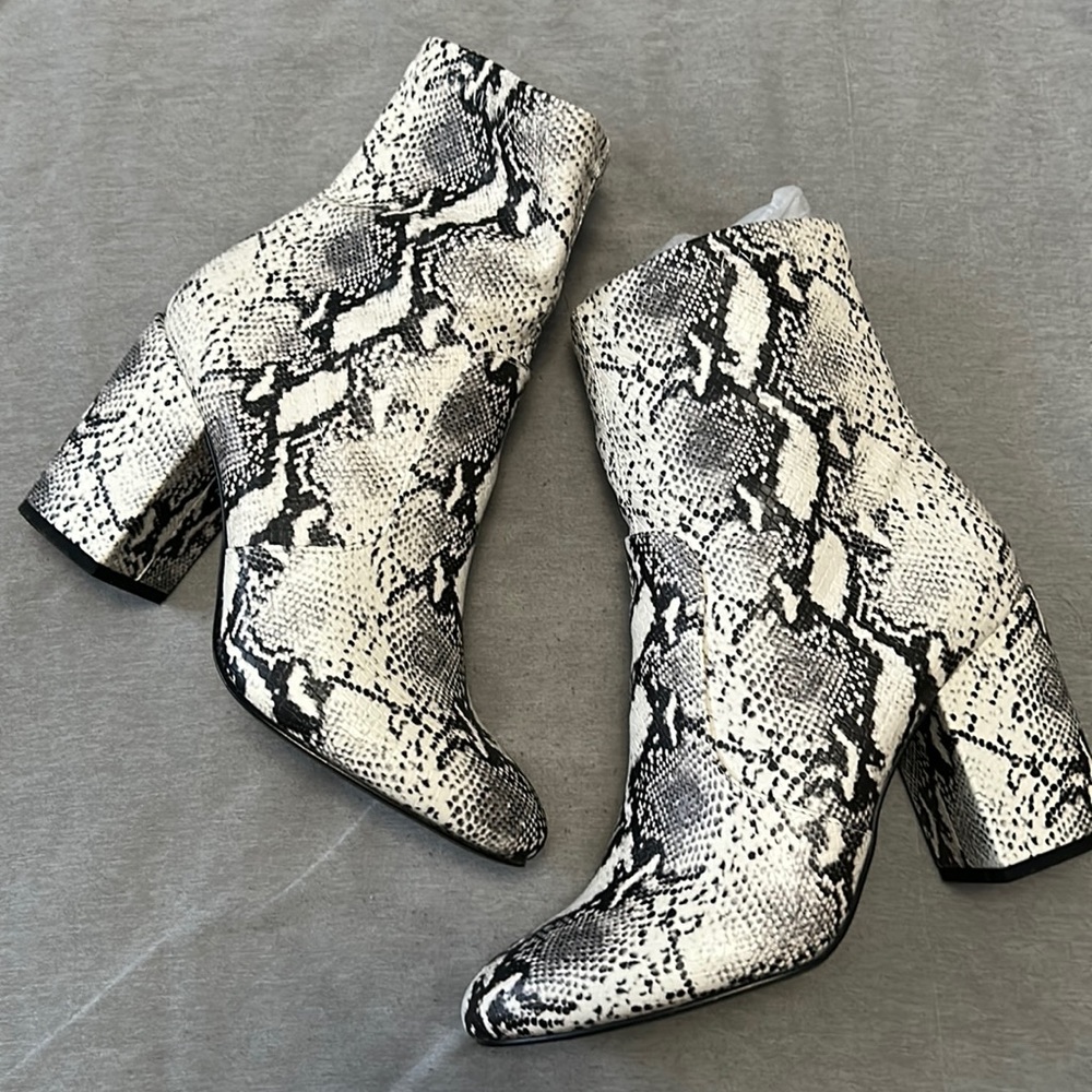 Snake print boots